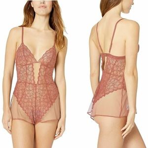 DKNY Teddy Lingerie Lace Blush Pink Sheer Size Small NWT